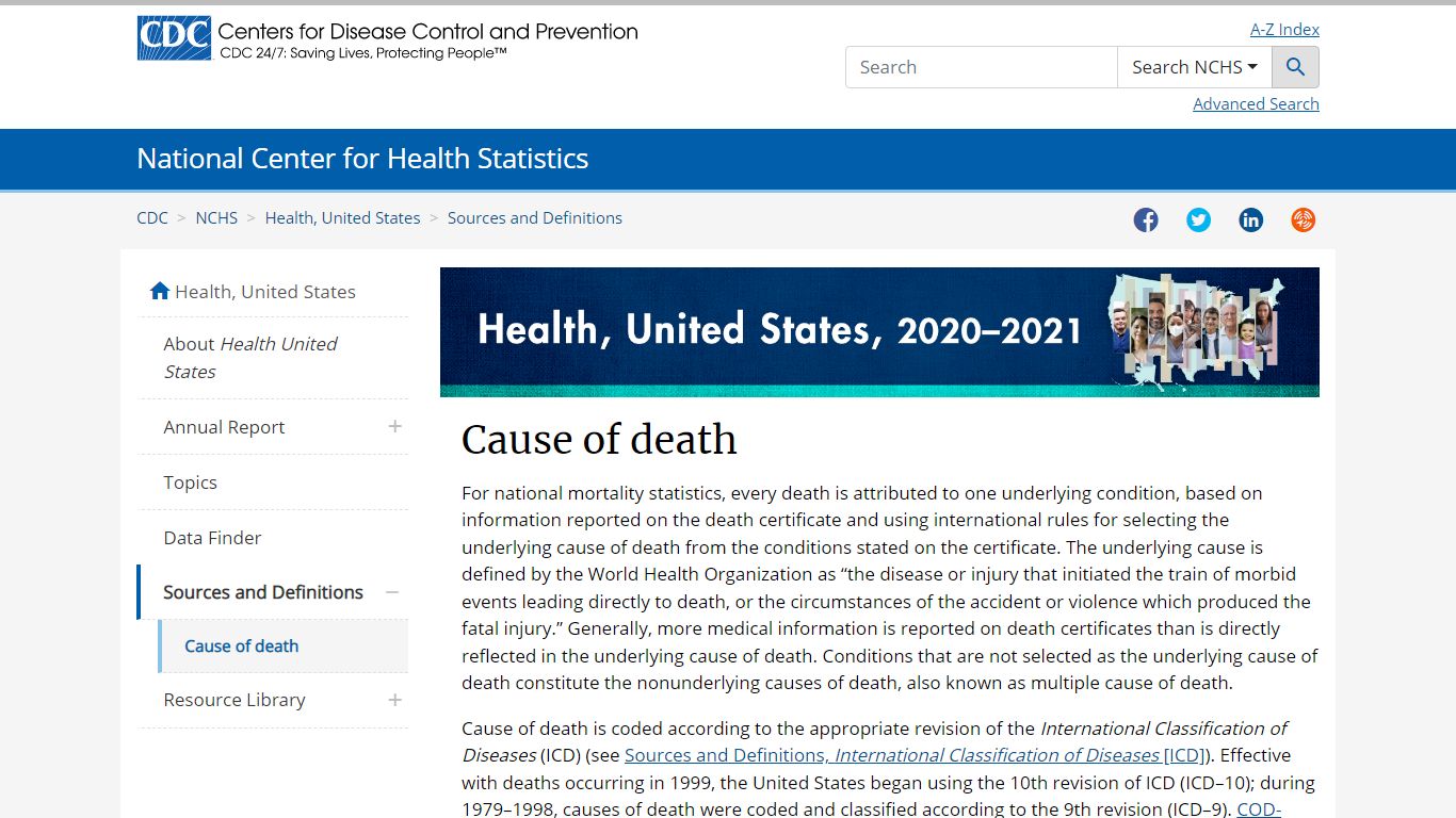 Cause of death - Health, United States - cdc.gov